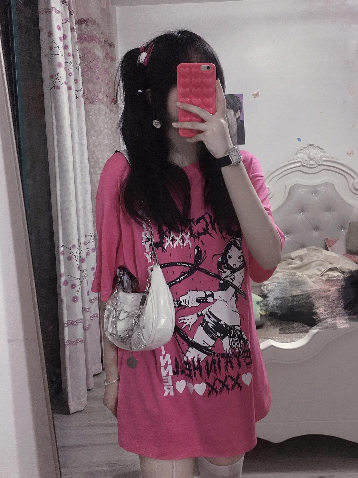 Alita26SS Cartoon Print Round Neck Loose Cotton Women's Short Sleeve T-shirts