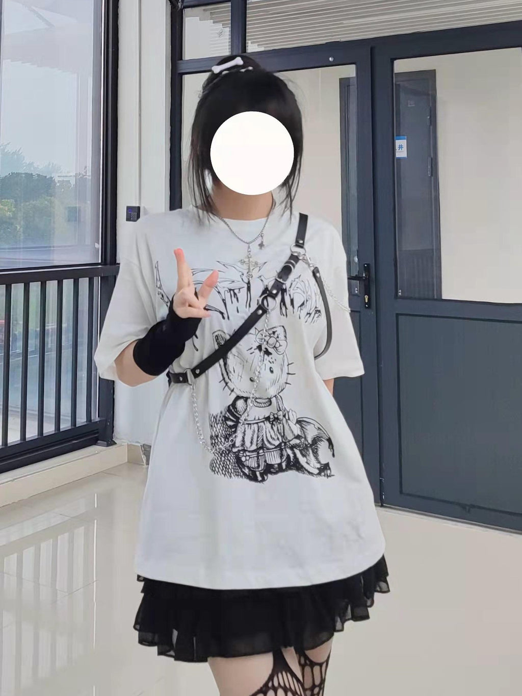 Alita26SS Cartoon Print Round Neck Loose Cotton Women's Short Sleeve T-shirts