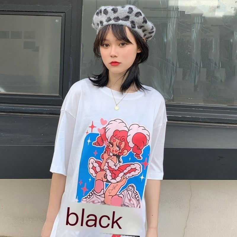 Alita26SS_Comic_Graphic_Print_Loose_Crewneck_Cotton_Women's_Short_Sleeve_T-shirts_617909397496_MISSTT