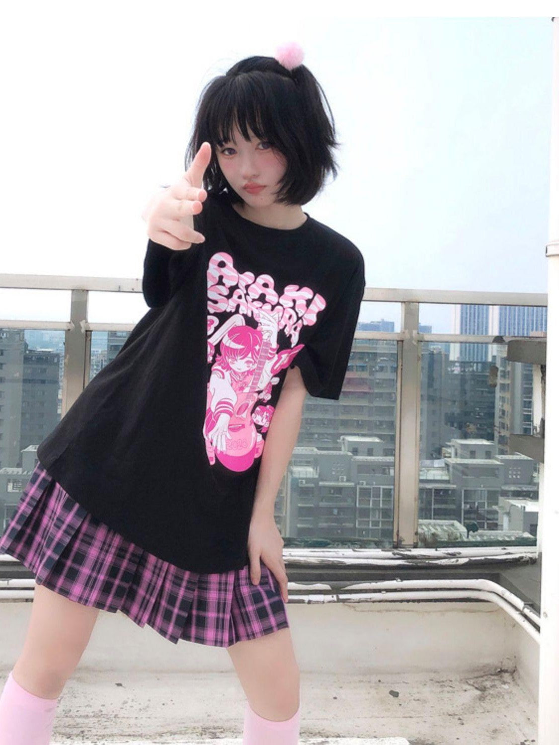 Alita26SS Comic Graphic Print Loose Crewneck Cotton Women's Short Sleeve T-shirts