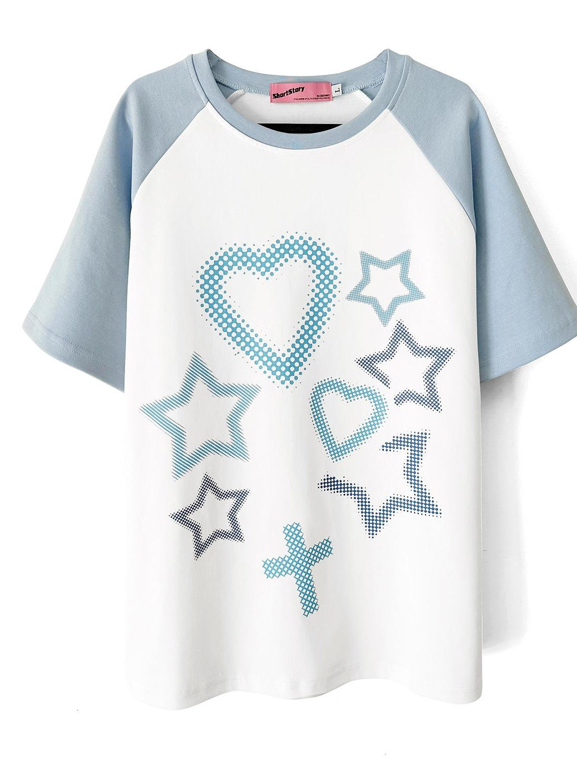 Alita26SS Cross Heart Print Loose Fit Women's Cotton Oversized T-shirts