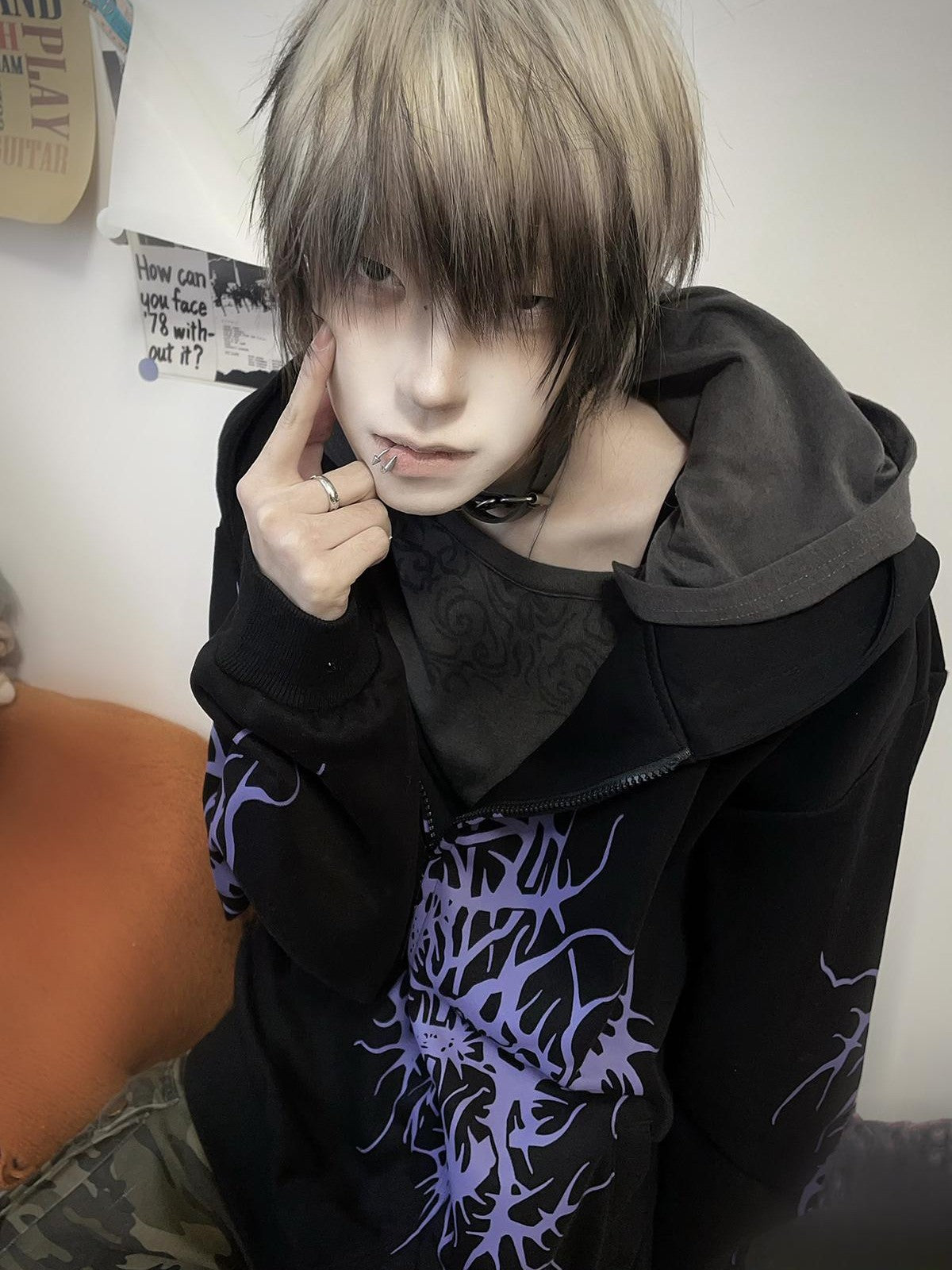 Alita26SS Dark Japanese Loose Thick Cotton Blend Women's Zip-up Hoodies