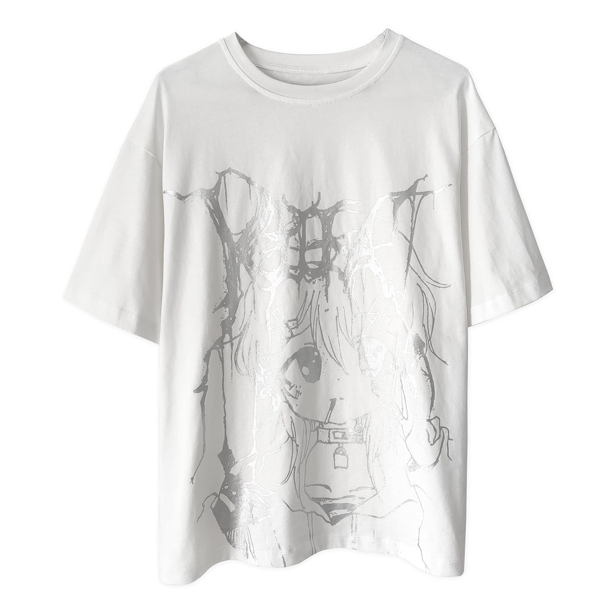 Alita26SS_Glow_Print_Anime_Cartoon_Women's_Cotton_Graphic_T-shirts_673278391128_MISSTT