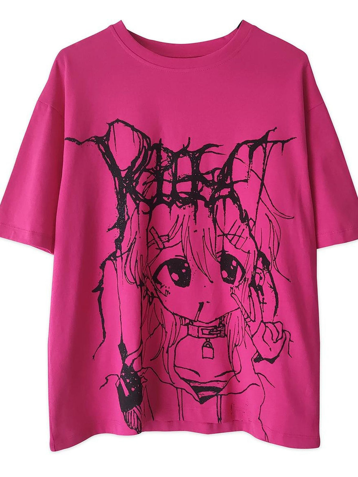 Alita26SS Glow Print Anime Cartoon Women's Cotton Graphic T-shirts