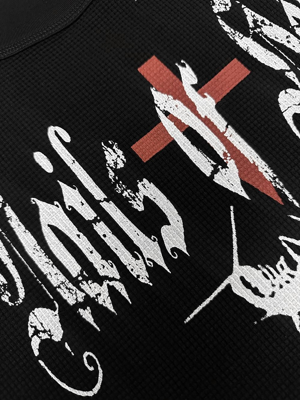 Alita26SS Gothic Cross Graphic Y2k Women's Cotton Crop Slim T-shirts