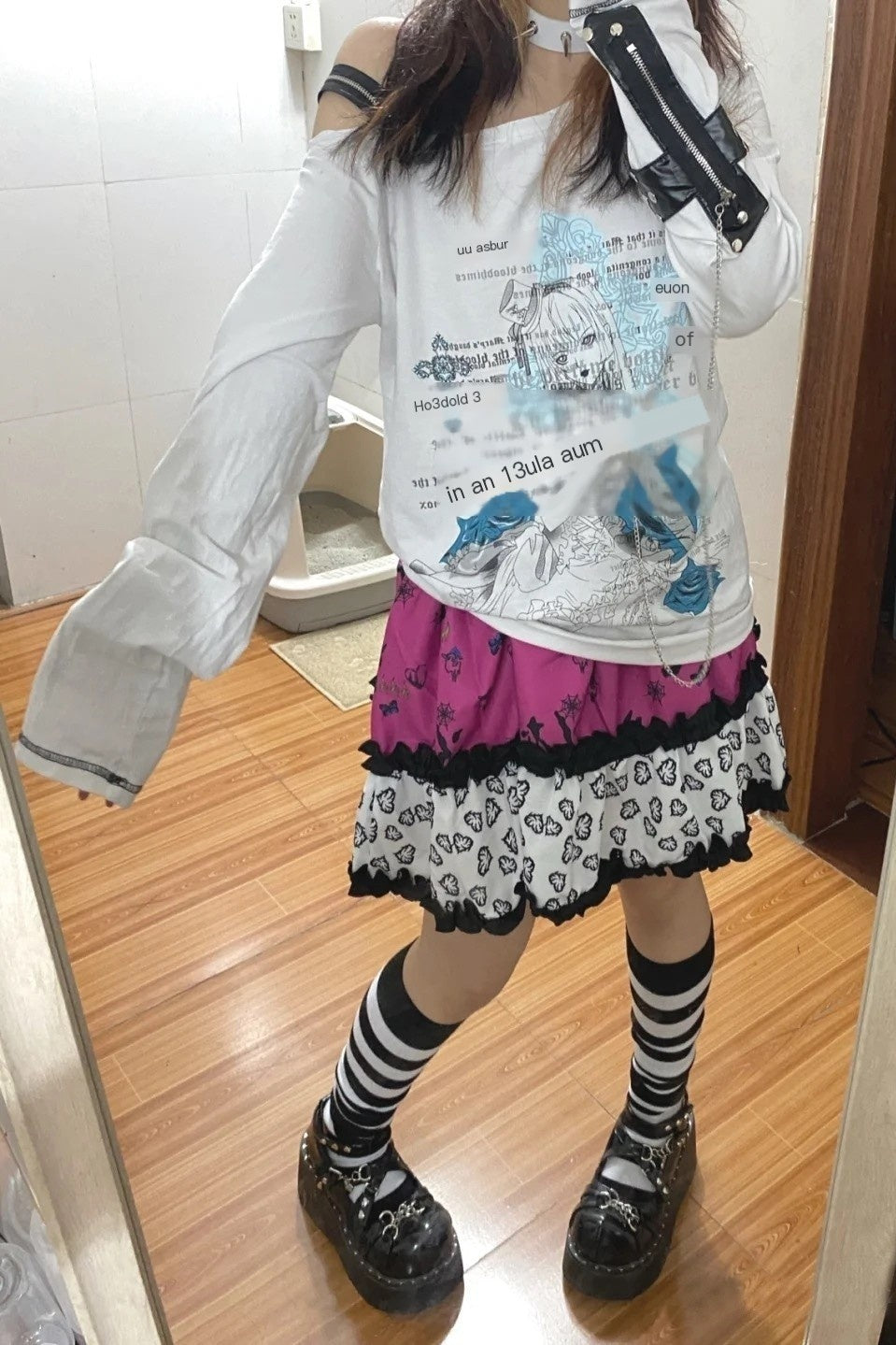 Alita26SS_Harajuku_Cartoon_Print_Patchwork_High_Waist_Cake_A_Line_Women's_Mini_Skirts_645134121978_MISSTT