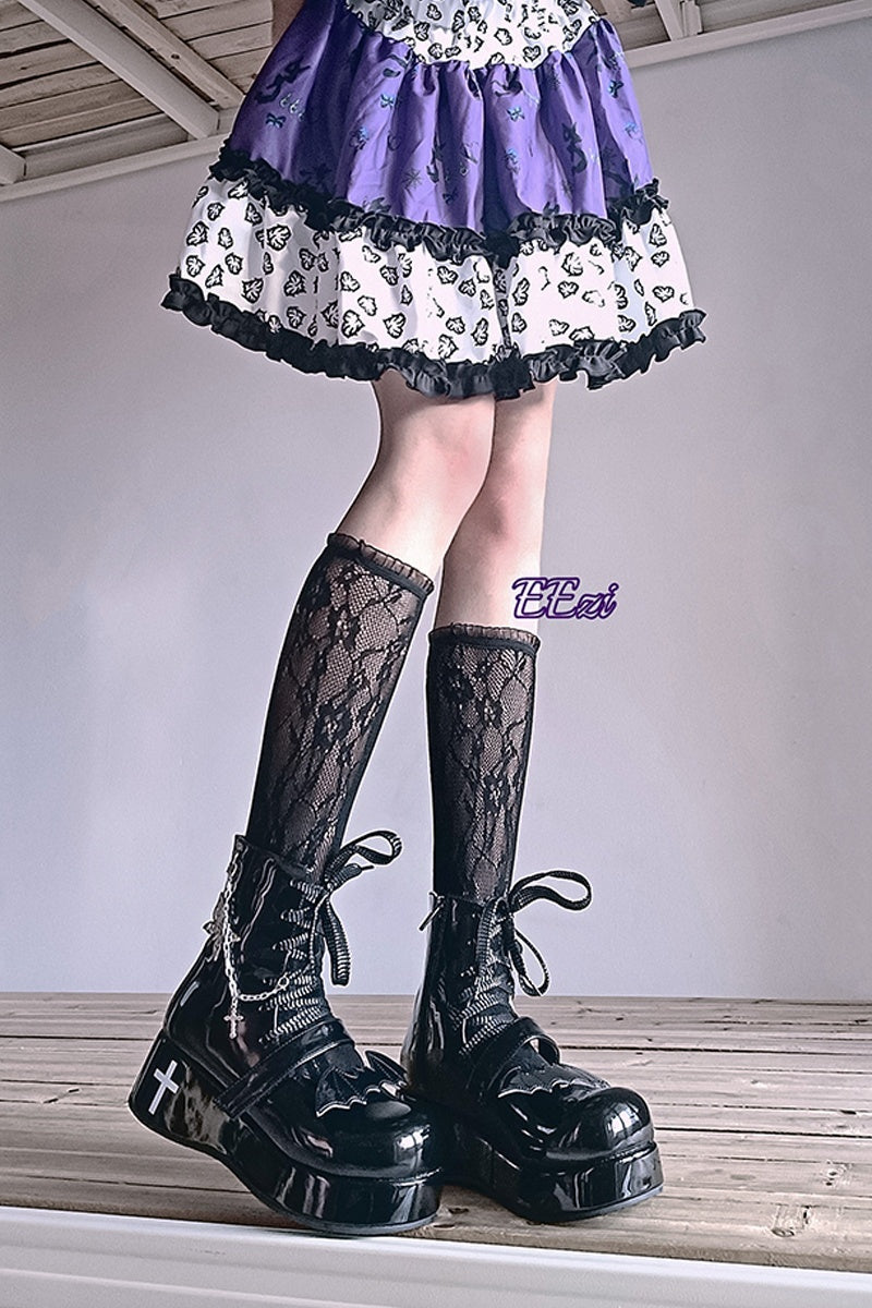 Alita26SS_Harajuku_Cartoon_Print_Patchwork_High_Waist_Cake_A_Line_Women's_Mini_Skirts_645134121978_MISSTT