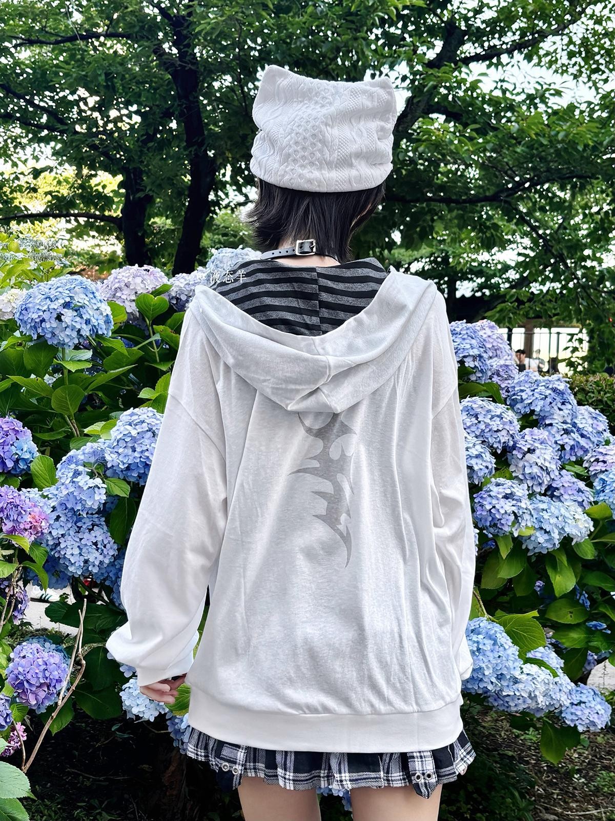 Alita26SS Japanese Style Loose Fit Thin Cotton Women's Zip-up Hoodies