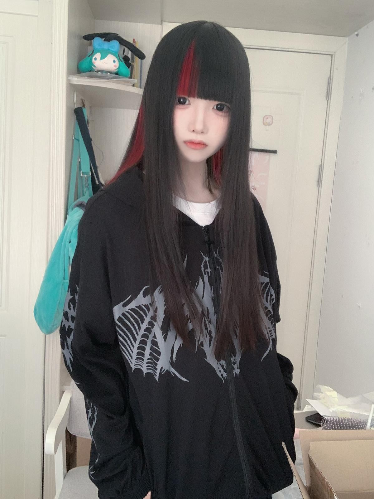 Alita26SS Japanese Style Loose Fit Thin Cotton Women's Zip-up Hoodies