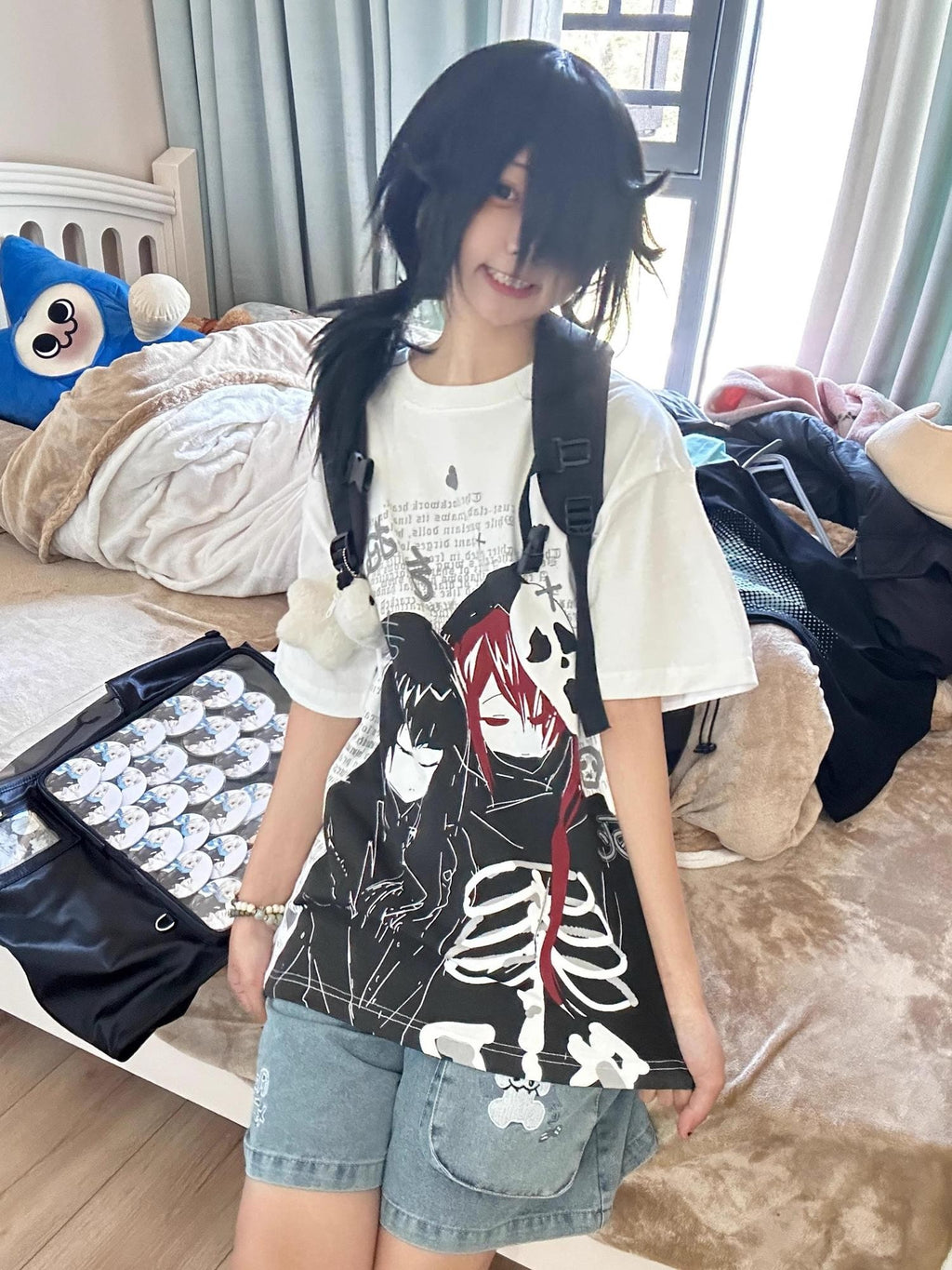 Alita26SS Loose Fit Heart Print Women's Cotton Short Sleeve T-shirts