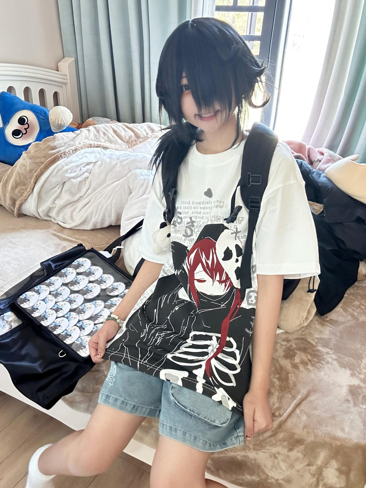 Alita26SS Loose Fit Heart Print Women's Cotton Short Sleeve T-shirts