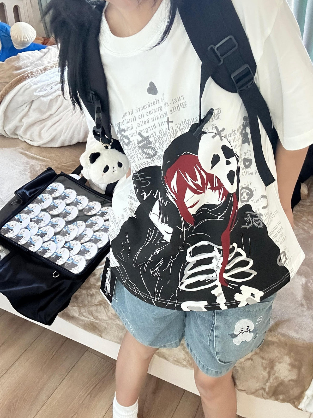 Alita26SS Loose Fit Heart Print Women's Cotton Short Sleeve T-shirts