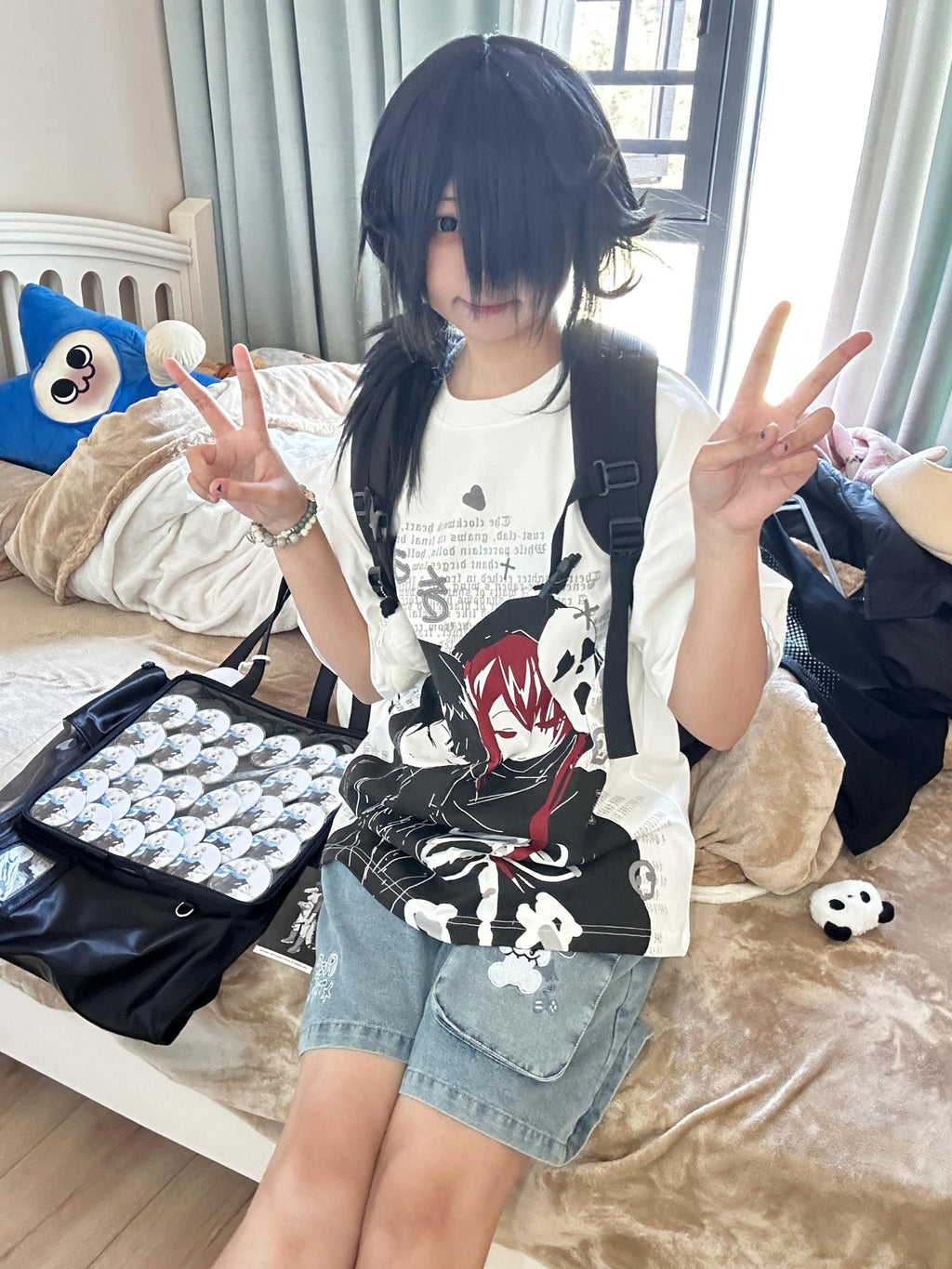 Alita26SS Loose Fit Heart Print Women's Cotton Short Sleeve T-shirts