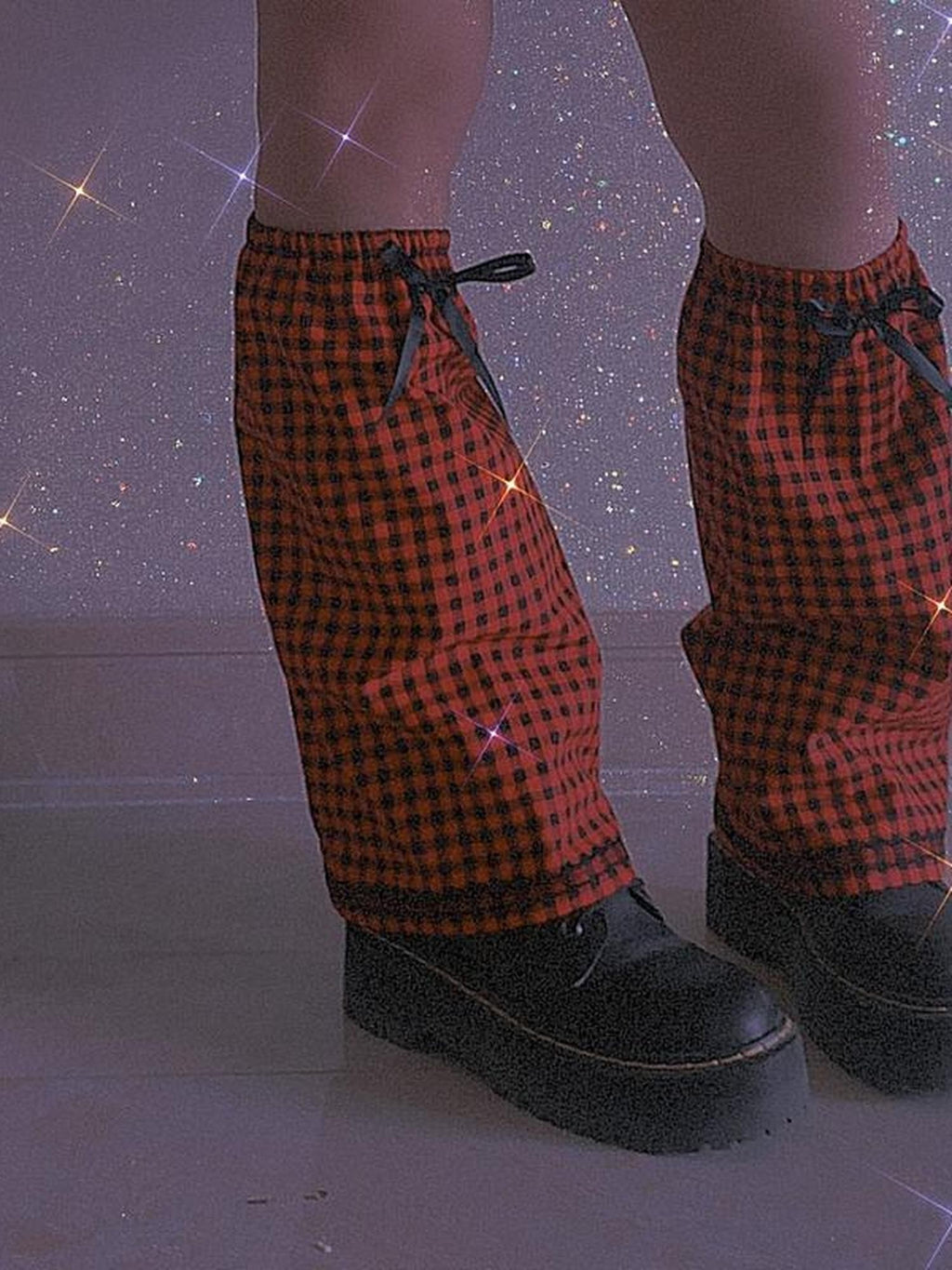 Alita26SS Plaid Ruffle Women's Leg Warmers
