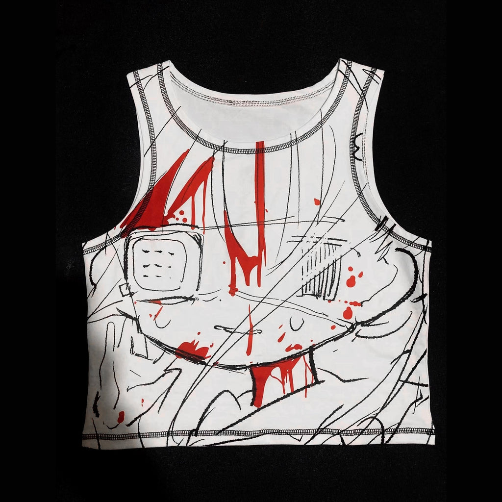 Alita26SS_Printed_Hand_Drawn_Dark_Y2k_Cropped_Women's_Cotton_Slim_T-shirts_676903557171_MISSTT