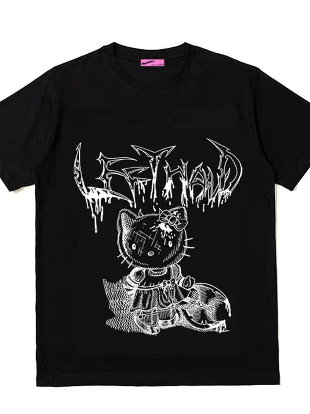 Alita26SS Punk Graphic Print Round Neck Loose Fit Cotton Women's Short Sleeve T-shirts