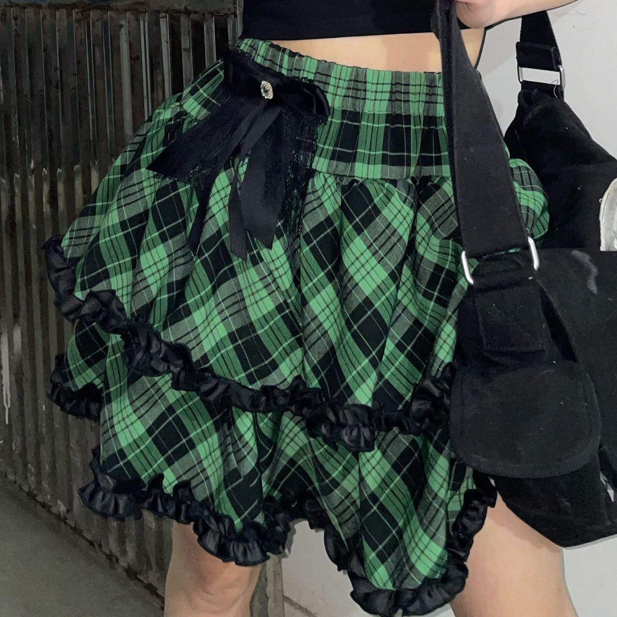 Alita26SS_Rock_Lace_High_Waist_Bow_Women's_Tiered_Skirts_680051276800_MISSTT