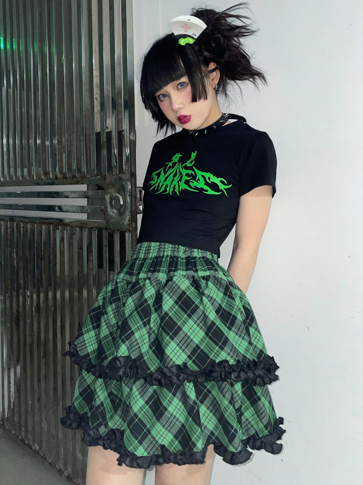 Alita26SS Rock Lace High Waist Bow Women's Tiered Skirts