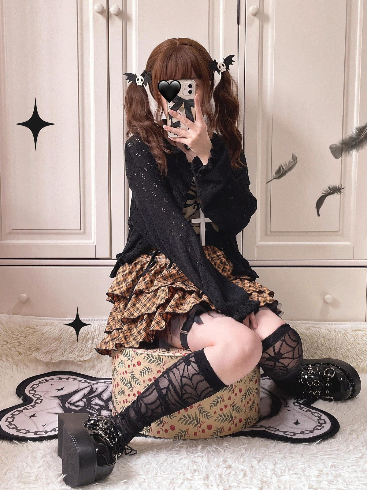 Alita26SS Rock Lace High Waist Bow Women's Tiered Skirts