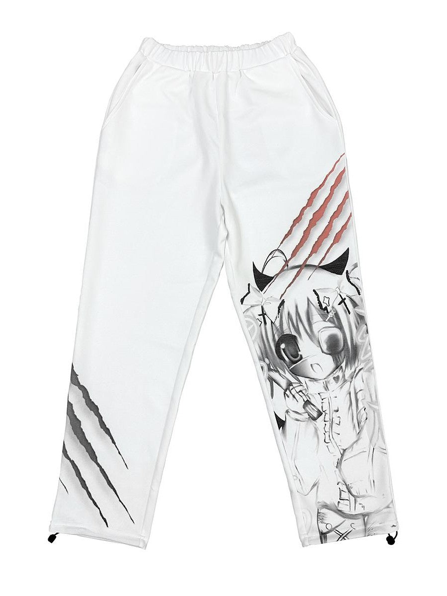 Alita26SS Skull Letter Graphic High Waist Straight Leg Cotton Women's Joggers