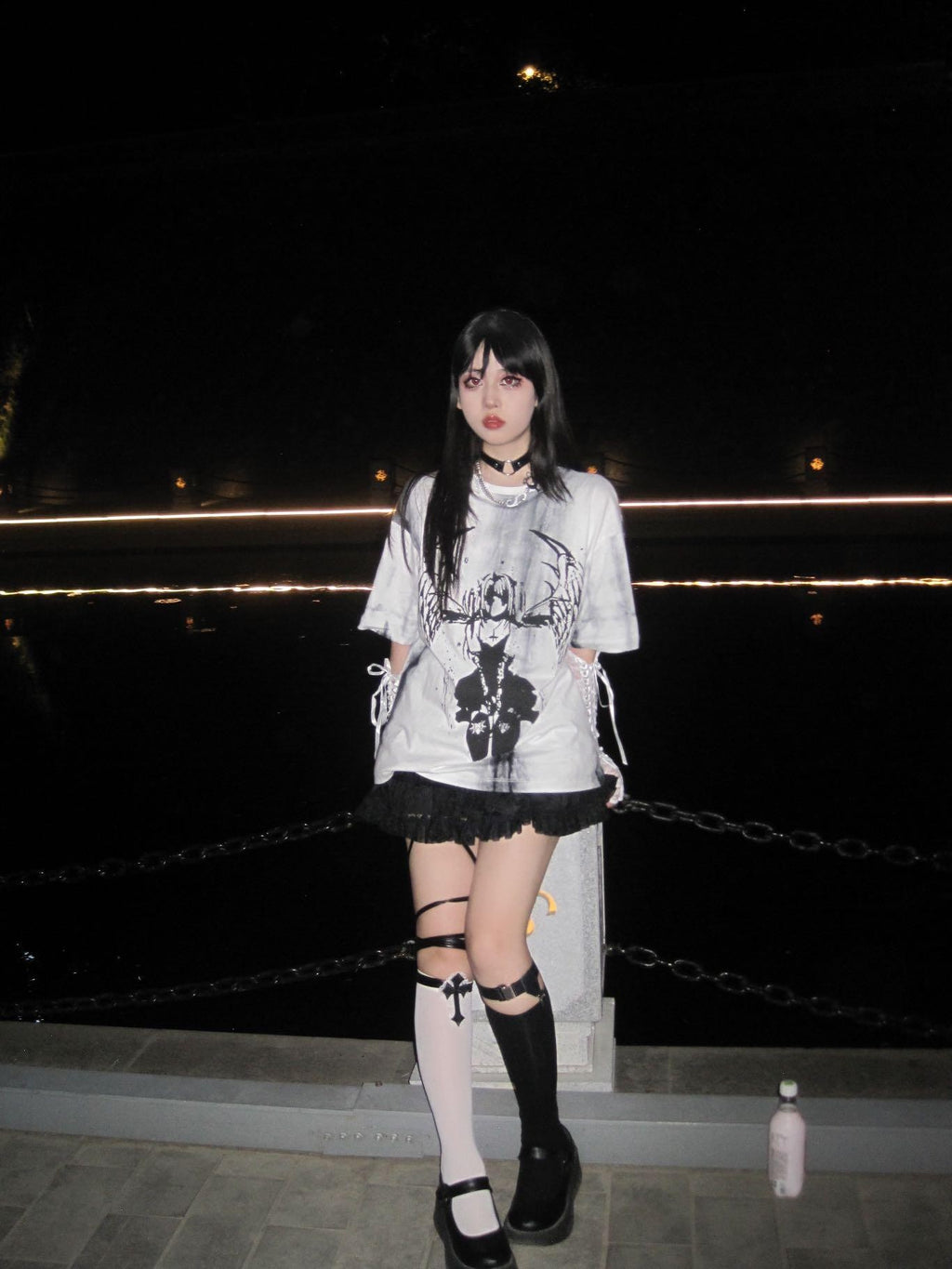 Alita26SS Tie Dye Cartoon Anime Print Women's Cotton Oversized T-shirts