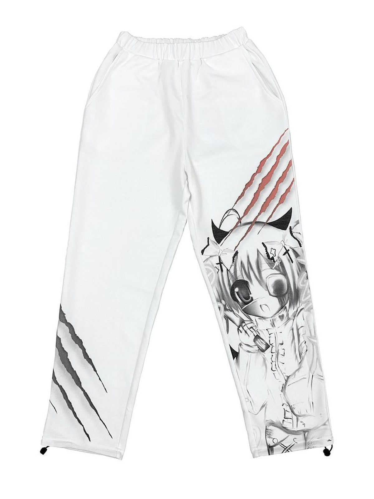 Alita26SS Tie Dye Embroidered Skull Cross High Waist Streetwear Women's Cotton Sweatpants