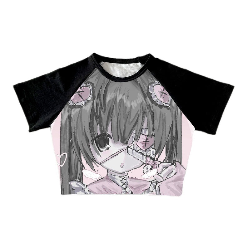 Alita26SS_Y2k_Anime_Subculture_Graphic_Raglan_Sleeve_Women's_Cotton_Crop_Tops_782509574612_MISSTT