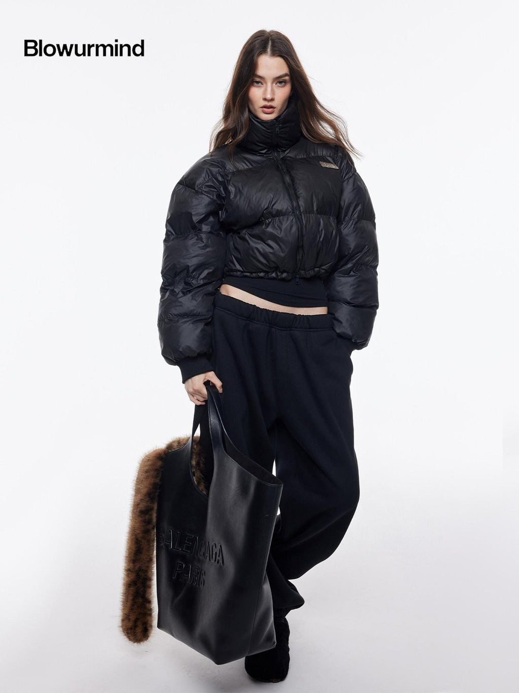 BUM STUDIO 560g Thick High Density Reverse Fleece Asymmetric Women's Poly Cotton Sweatpants