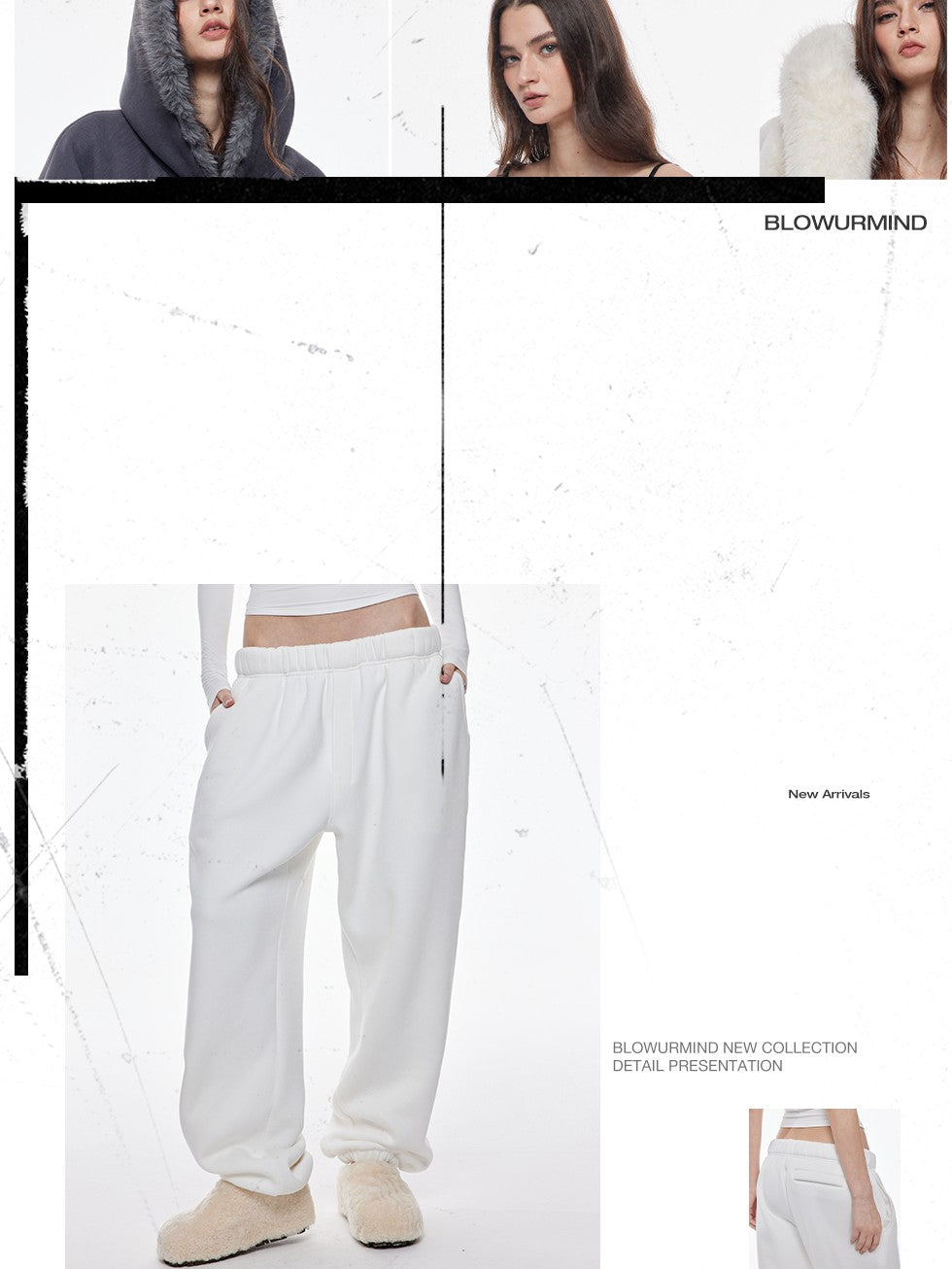BUM STUDIO 560g Thick High Density Reverse Fleece Asymmetric Women's Poly Cotton Sweatpants