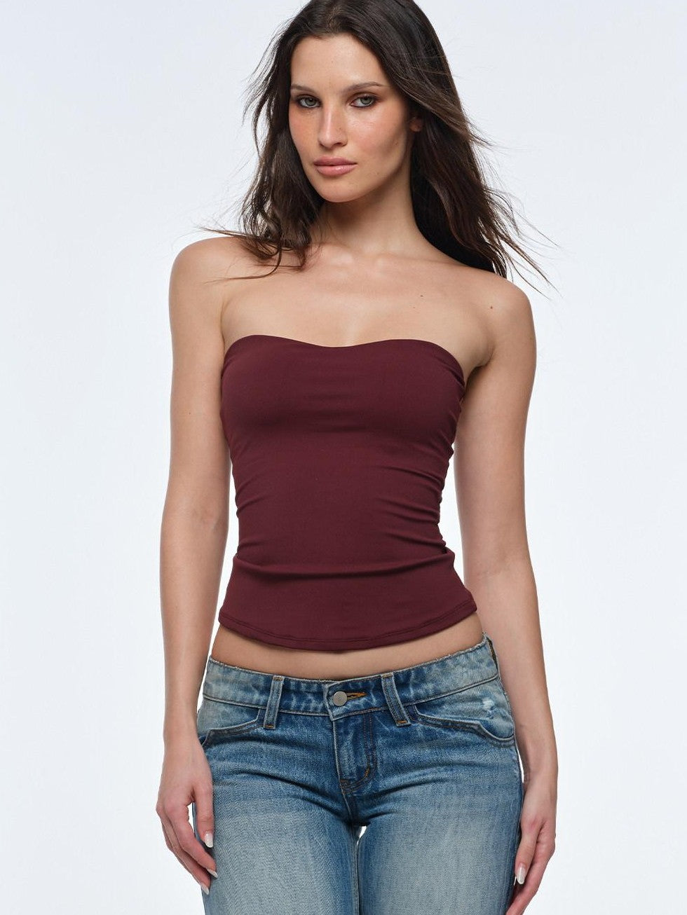 BUM STUDIO Backless Double Layer Shaping With Chest Pad Moderate Support Women's Tube Tops