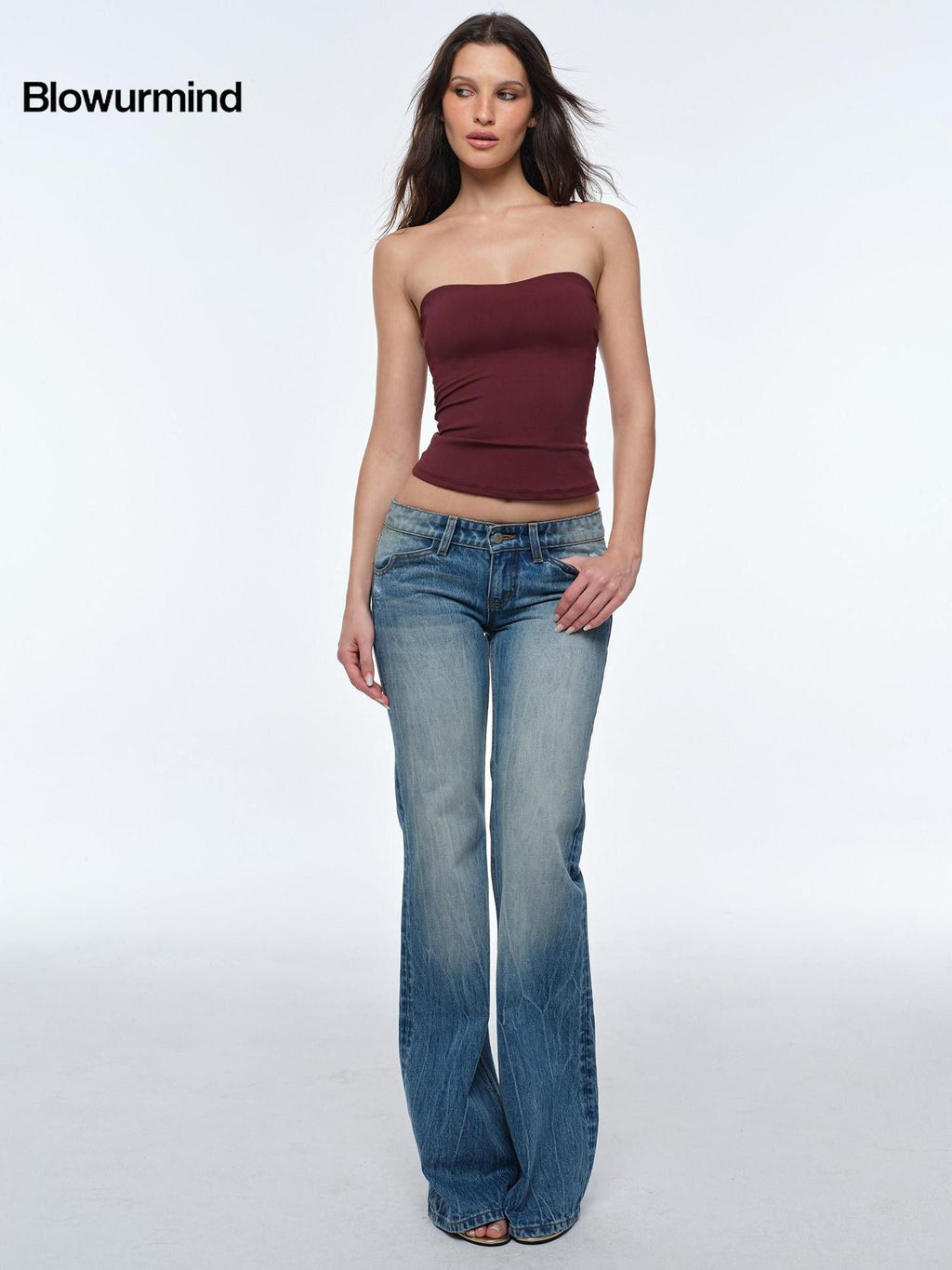 BUM STUDIO Backless Double Layer Shaping With Chest Pad Moderate Support Women's Tube Tops