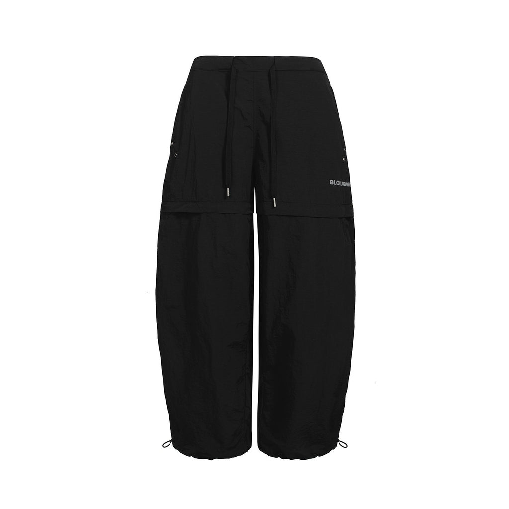 BUM_STUDIO_Black_Detachable_Layered_Zip_Cargo_Reflective_Women's_Nylon_Track_Pants_960507903554_MISSTT