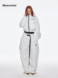 BUM STUDIO Breathable Mesh Splice Zipper Polo Collar Women's Nylon Tracksuit Sets
