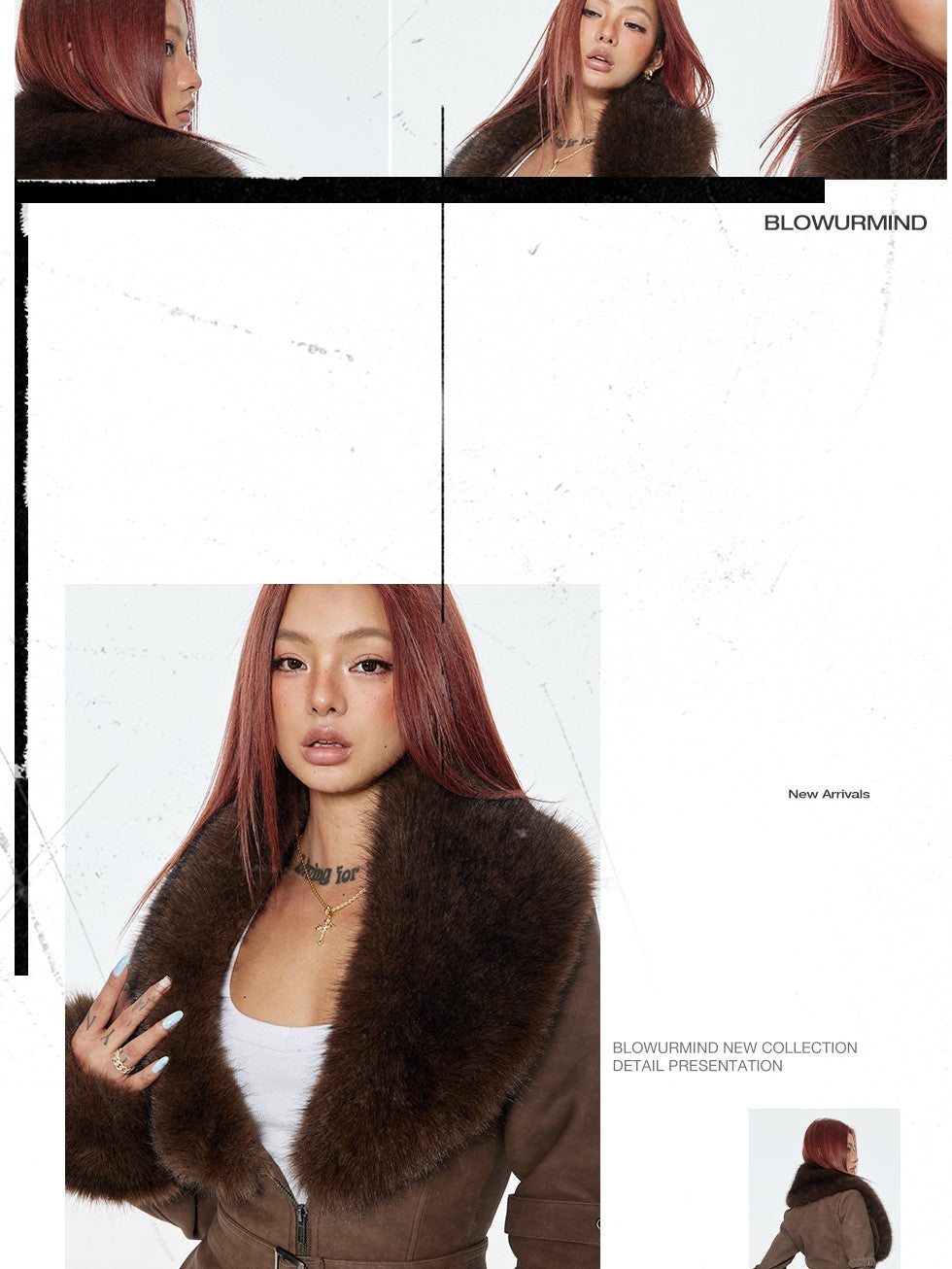 BUM STUDIO Brown Detachable Fur Collar Waist Cinched Suede Look Women's Pu Long Coats