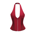 BUM_STUDIO_Contoured_Multi_Layer_Molded_Boned_Zipper_Women's_Polyester_Halter_Tops_902718797132_MISSTT