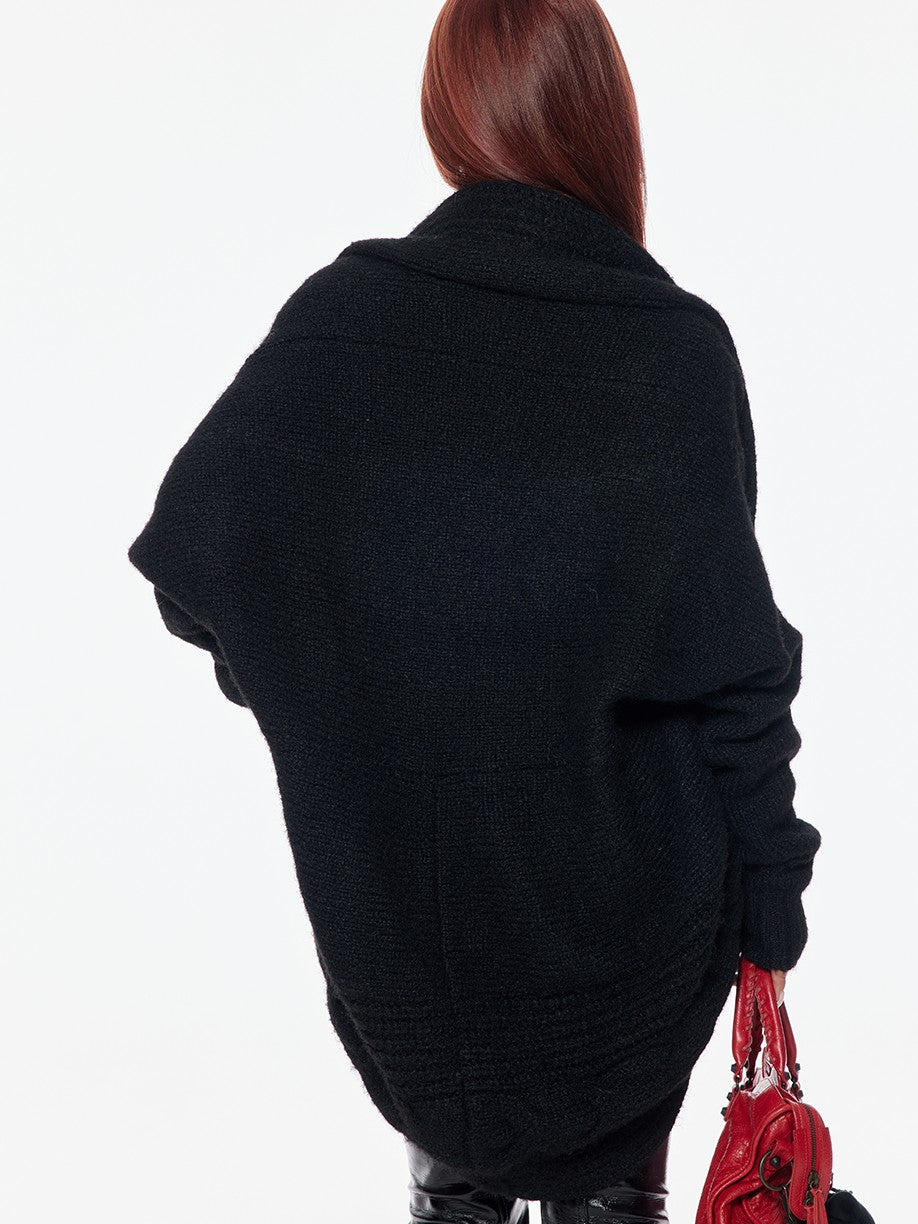 BUM STUDIO Cream Oversized Cable Knit V-neck Pullover Women's Wool Blend Cardigans