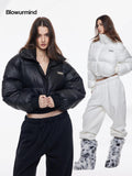 BUM STUDIO Cropped High Collar Straight Women's Polyester Puffer Jackets