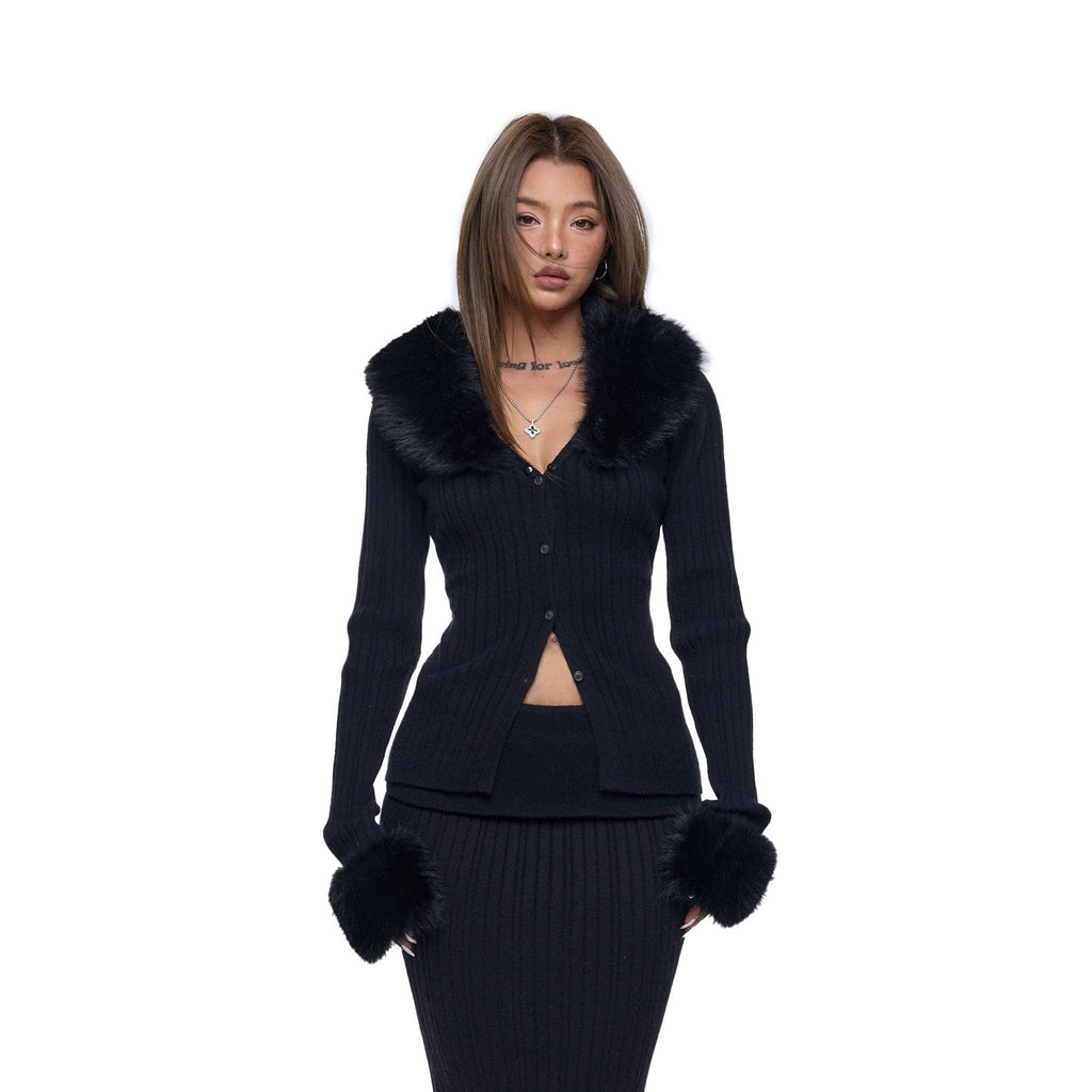 BUM_STUDIO_Detachable_Fuzzy_Knit_V-neck_Buttoned_Side_Slit_Cropped_Women's_Nylon_Cardigans_998609959942_MISSTT