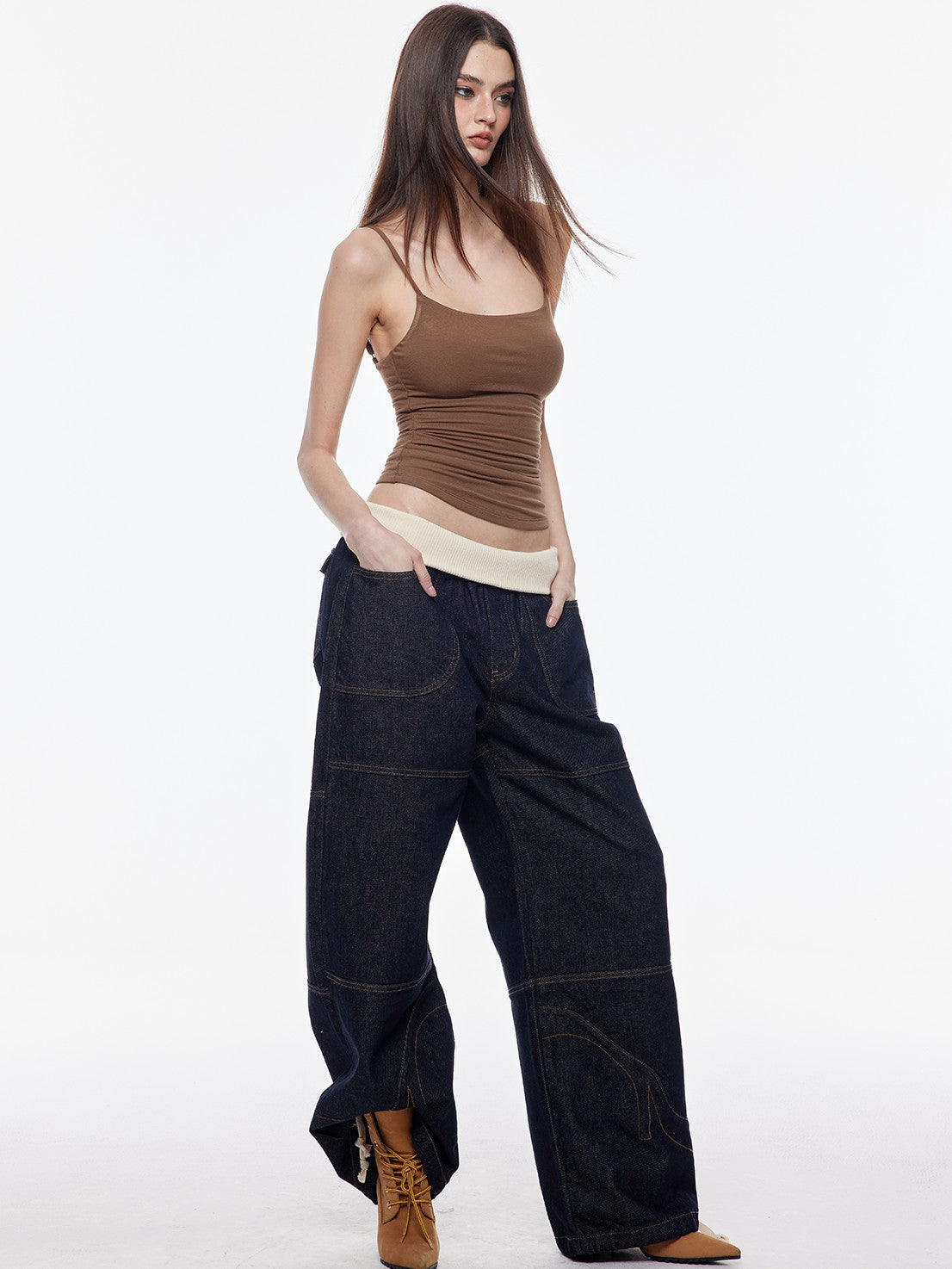 BUM STUDIO Double Layer Shaping Adjustable Straps High Stretch Women's Viscose Camisoles