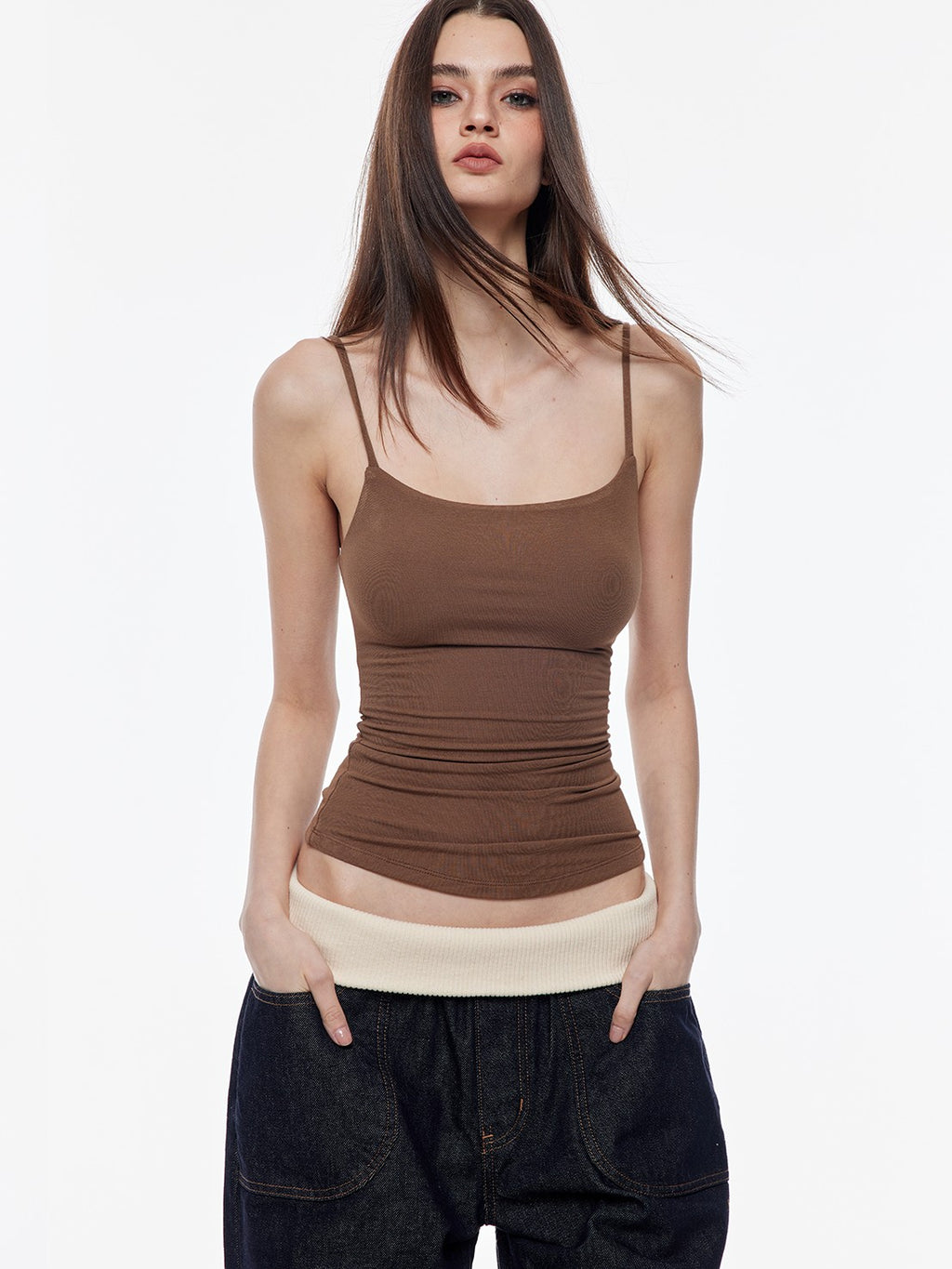 BUM STUDIO Double Layer Shaping Adjustable Straps High Stretch Women's Viscose Camisoles