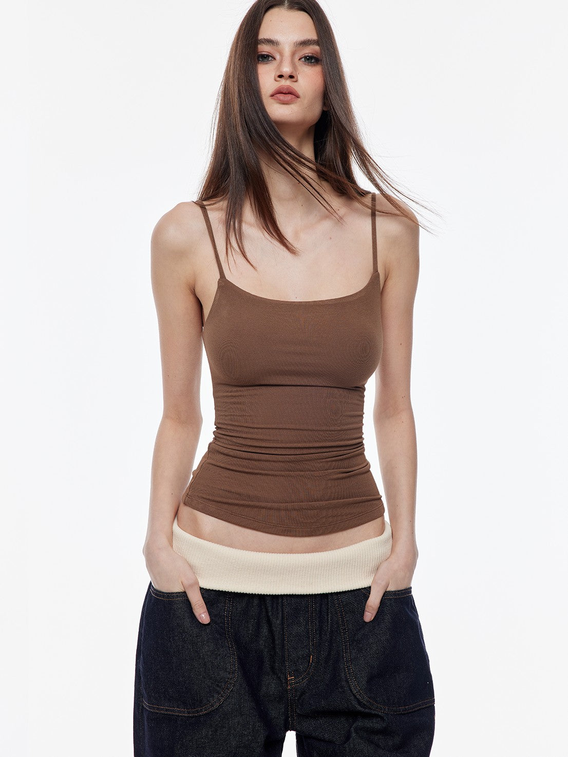 BUM STUDIO Double Layer Shaping Adjustable Straps High Stretch Women's Viscose Camisoles