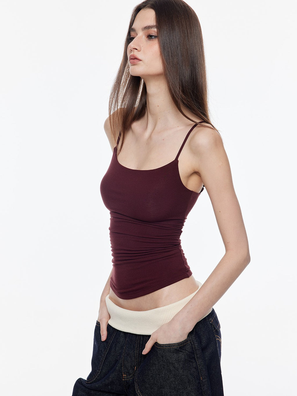BUM STUDIO Double Layer Shaping Adjustable Straps High Stretch Women's Viscose Camisoles