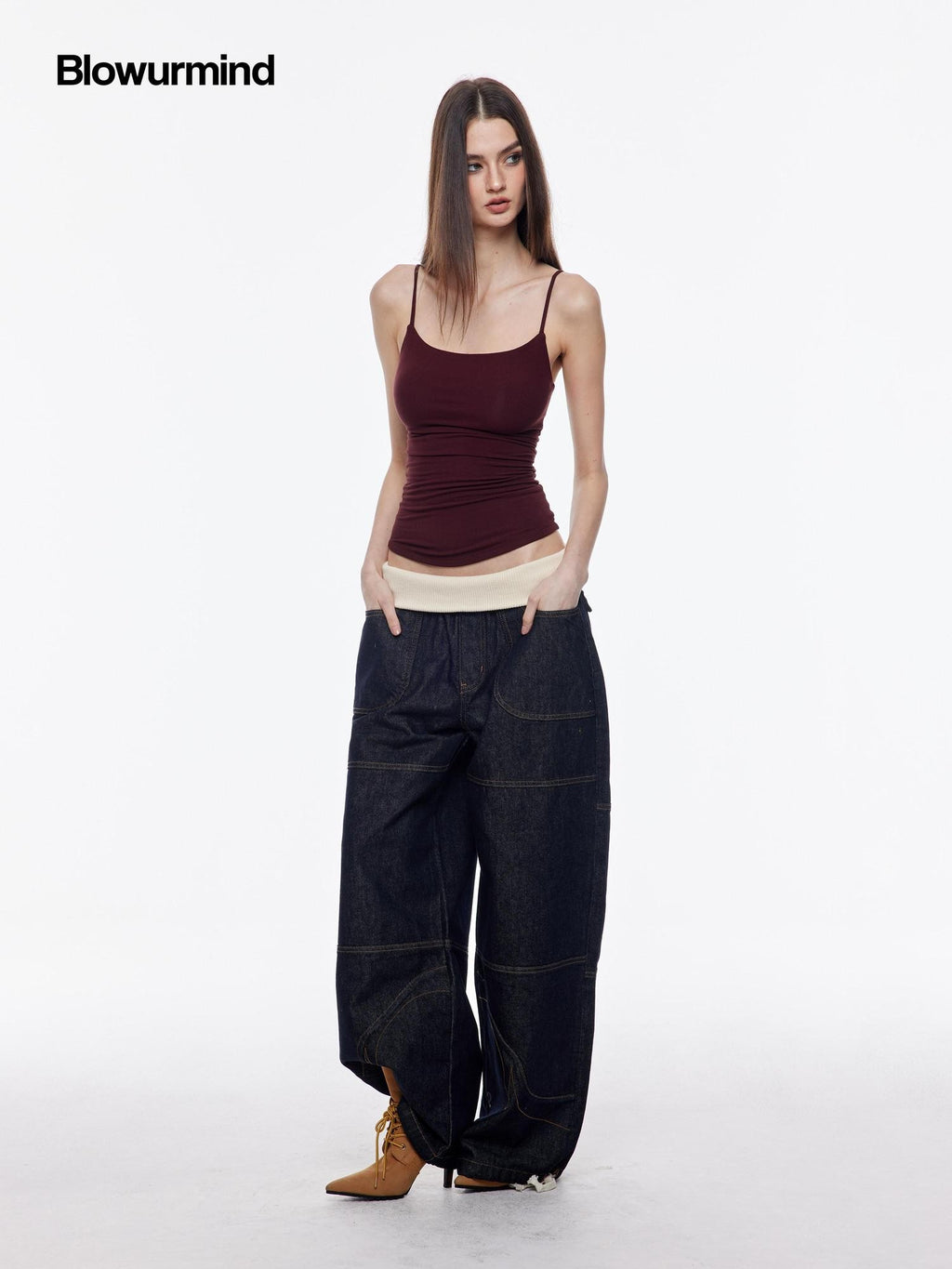 BUM STUDIO Double Layer Shaping Adjustable Straps High Stretch Women's Viscose Camisoles