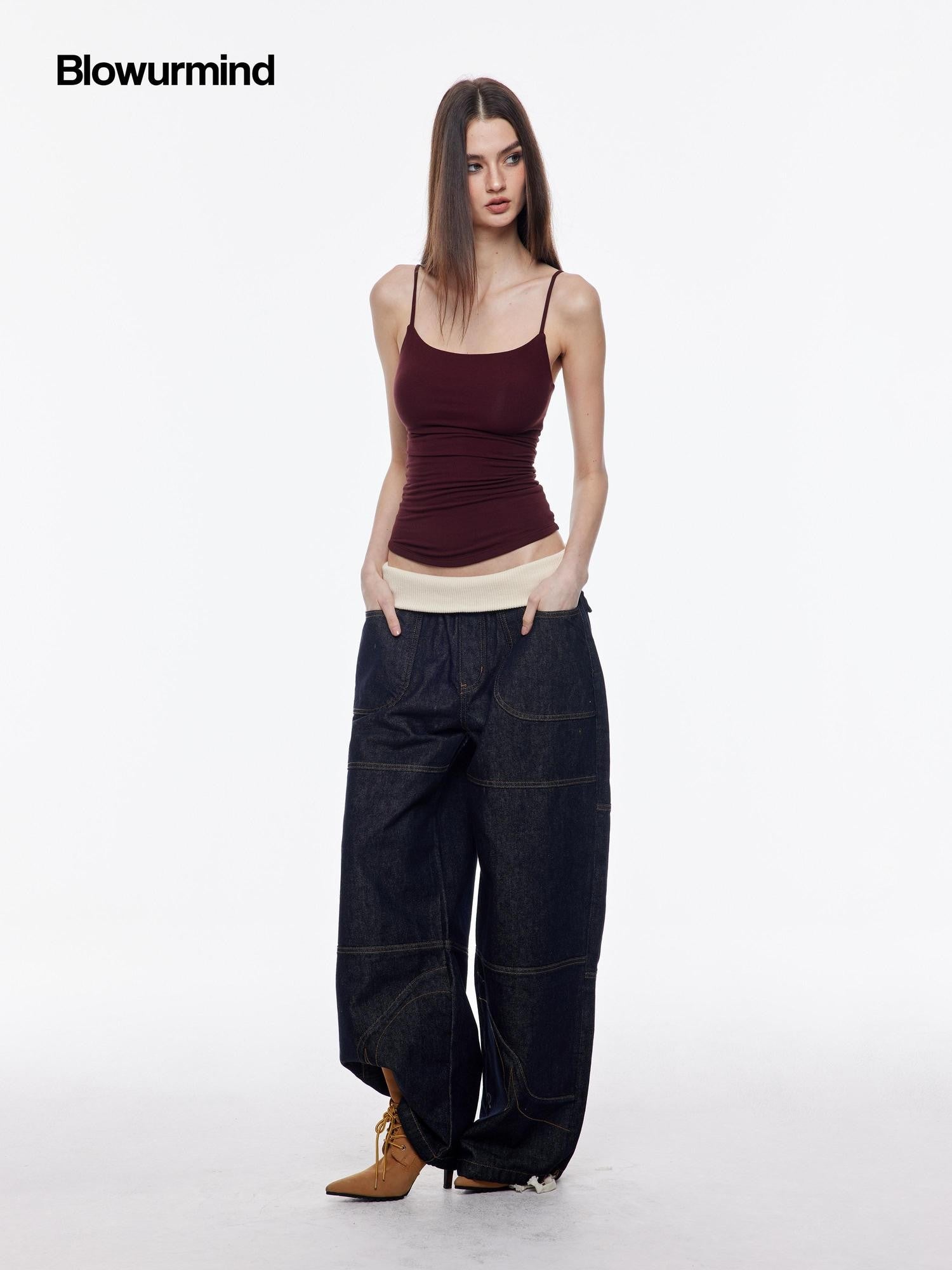 BUM STUDIO Double Layer Shaping Adjustable Straps High Stretch Women's Viscose Camisoles