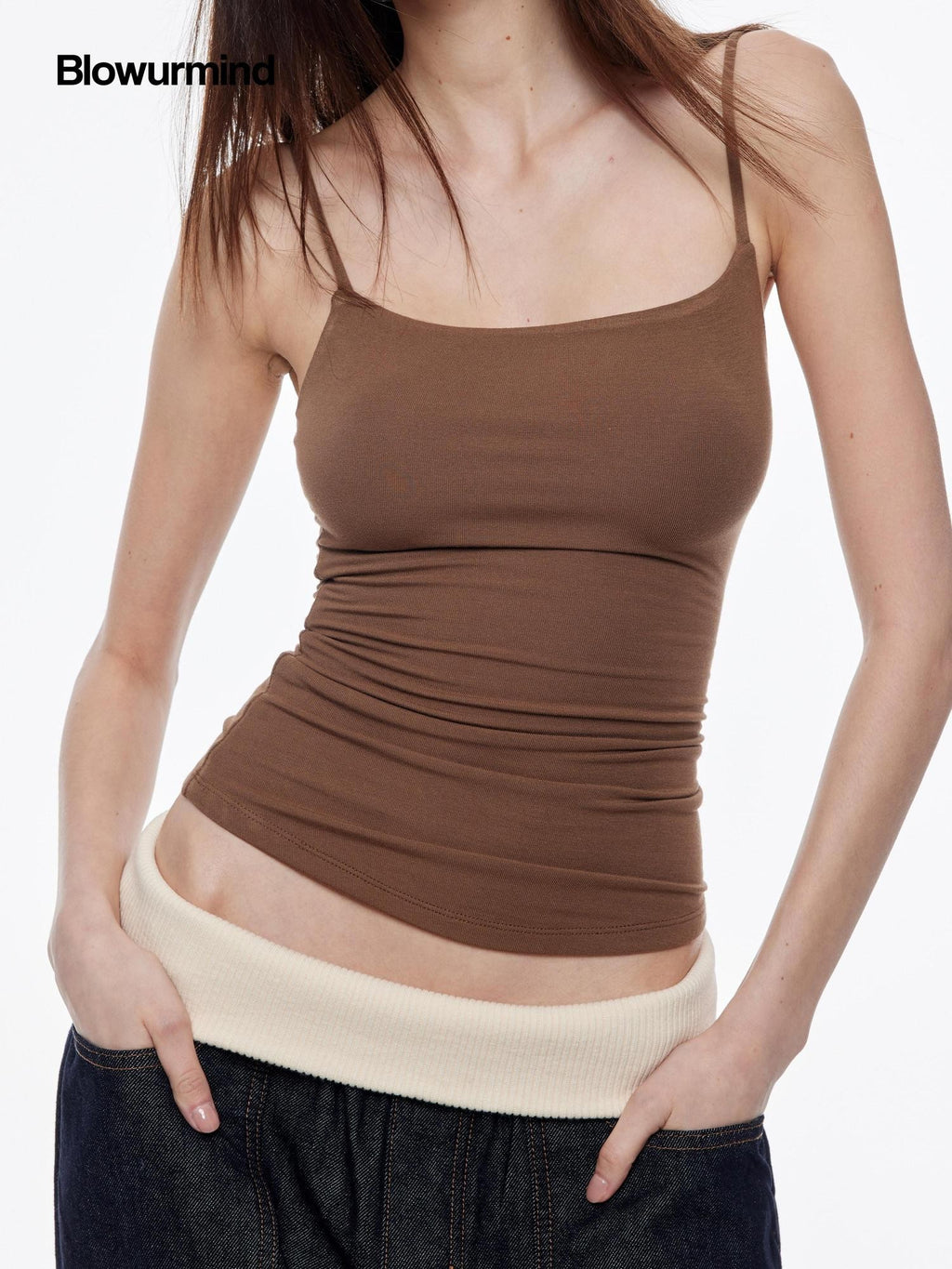 BUM STUDIO Double Layer Shaping Adjustable Straps High Stretch Women's Viscose Camisoles