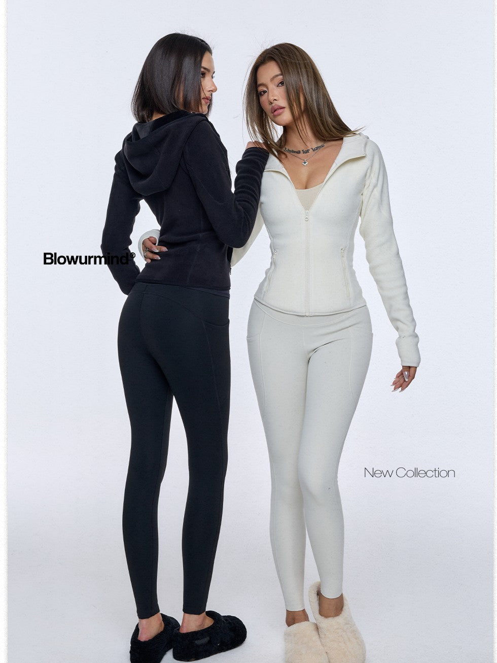 BUM STUDIO Fleece Lined Seamless High Waist Tummy Control Women's Nylon Spandex Yoga Pants