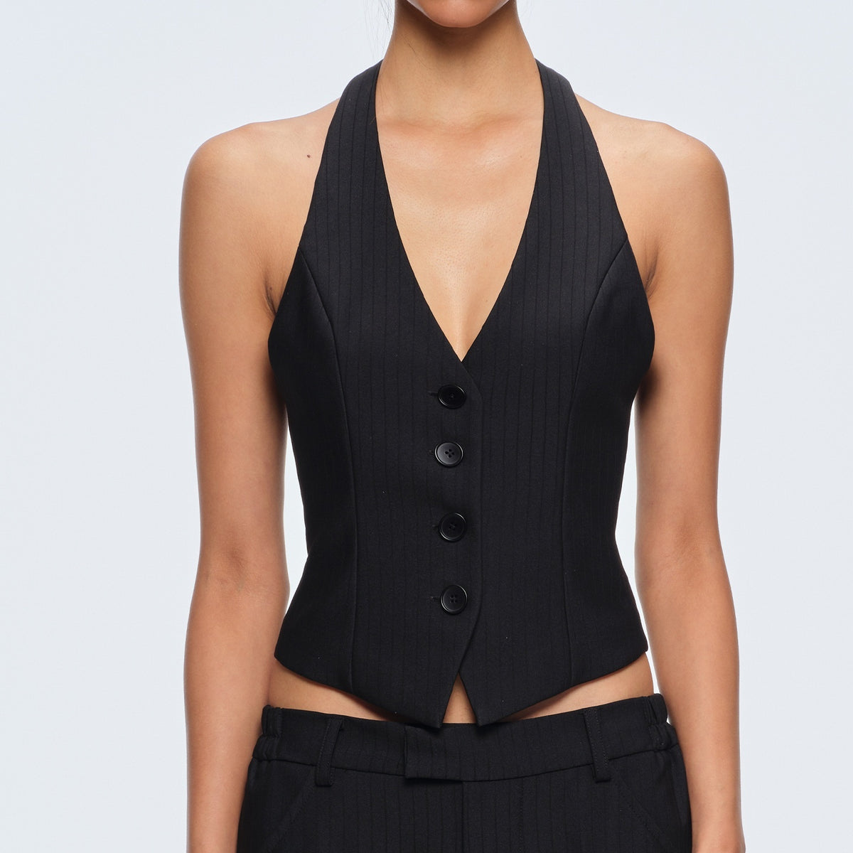 BUM_STUDIO_Halter_Open_Back_3d_Tailored_Low_Waist_Flared_Women's_Casual_Top_&_Pants_Sets_1081660054385_MISSTT