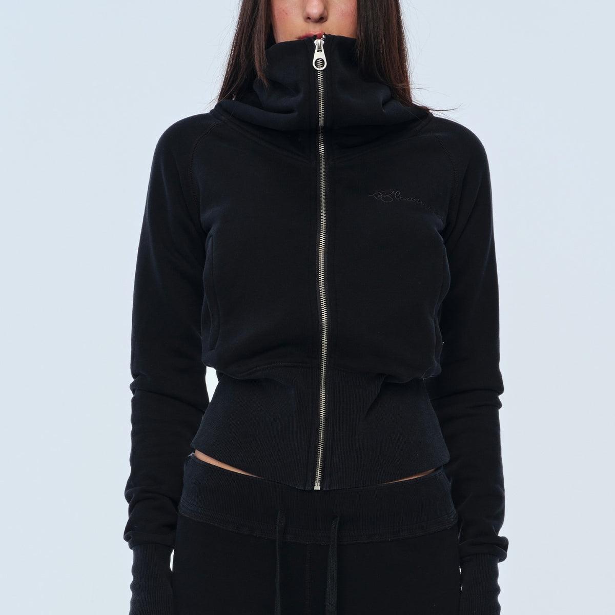 BUM_STUDIO_High_Neck_Cropped_Zip_Design_Cotton_Women's_Zip-up_Hoodies_1089698923870_MISSTT