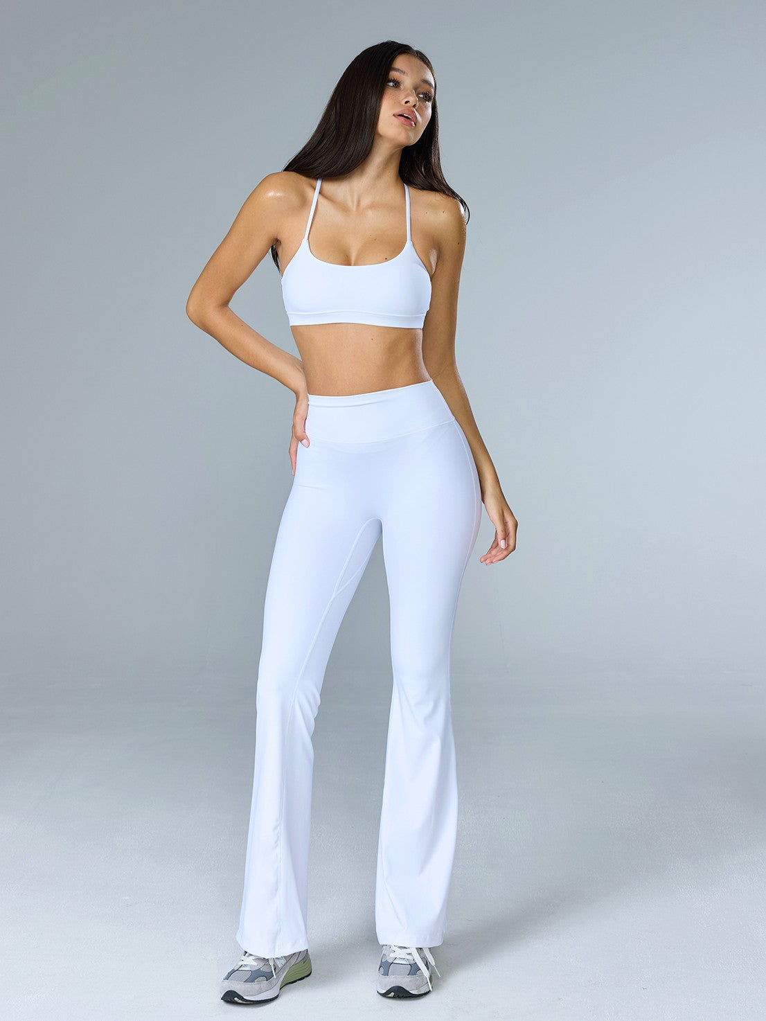 BUM STUDIO High Waist Sculpting Butt Lift Breathable Women's Nylon Spandex Flare Pants
