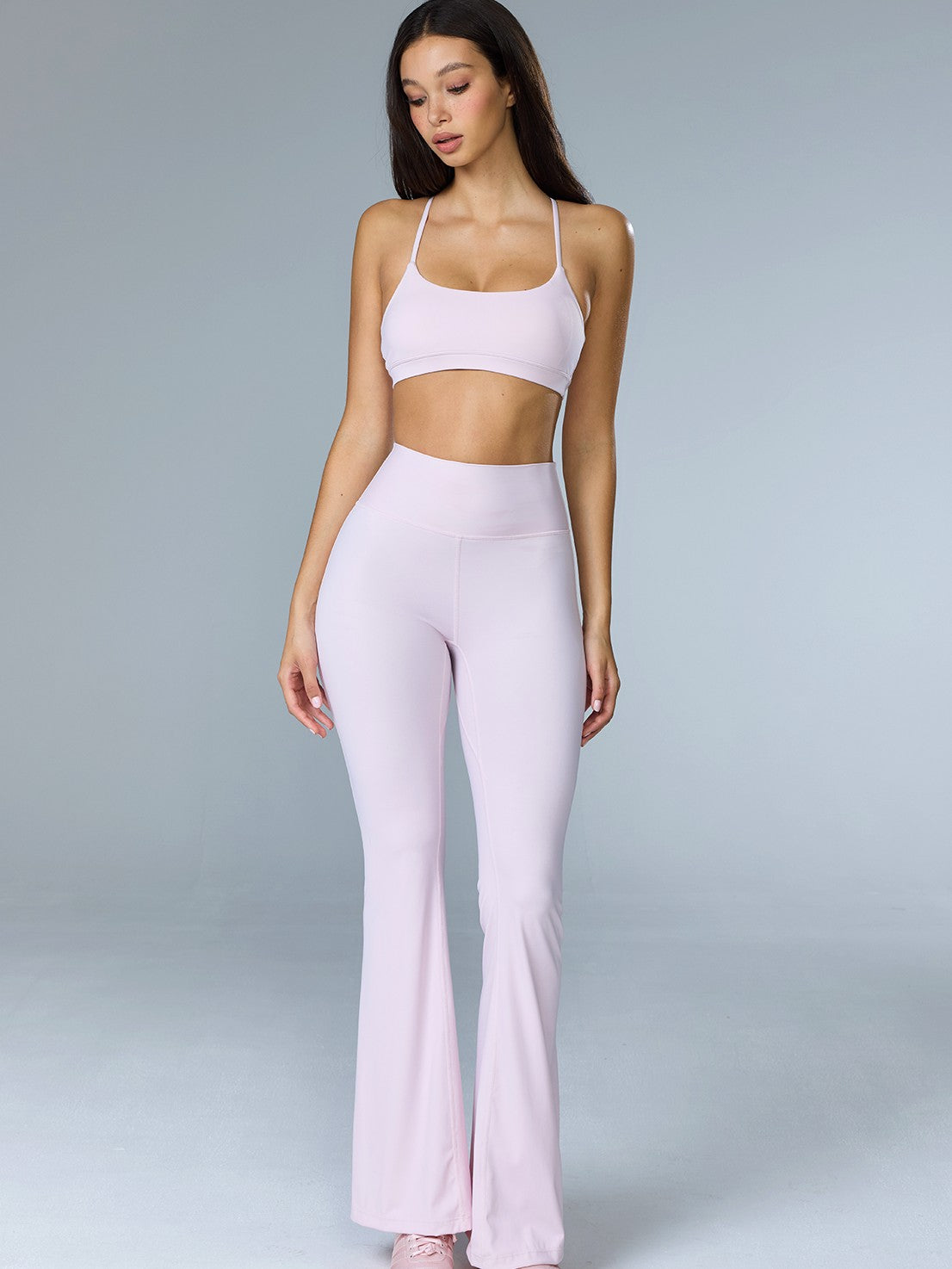 BUM STUDIO High Waist Sculpting Butt Lift Breathable Women's Nylon Spandex Flare Pants
